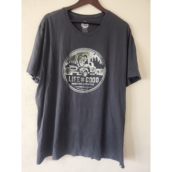 Life Is Good Other - Life is Good TShirt Mens 2x XXL Black Positive Pickup Guitar Boston Smooth Tee